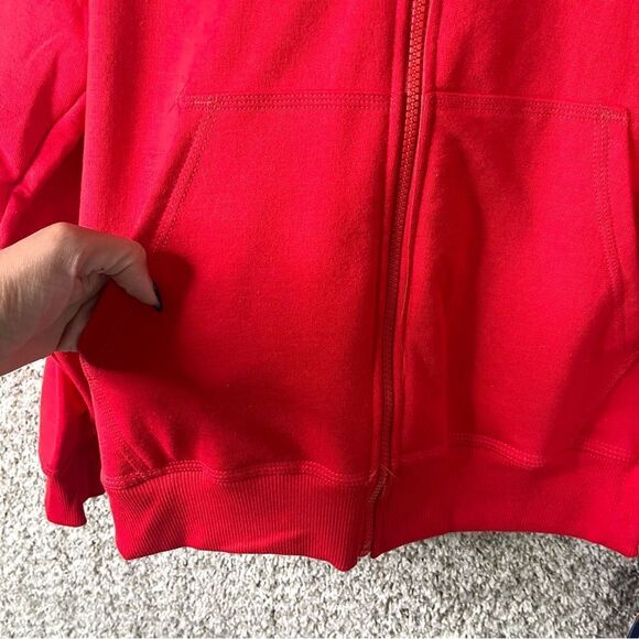 Champion Jacket Men’s Small Red Fleece PowerBlend Full Zip Up Hooded NWT - Picture 4 of 7